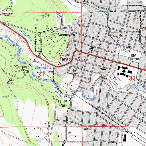Topographic Map of Lassen County Sheriff's Office, CA