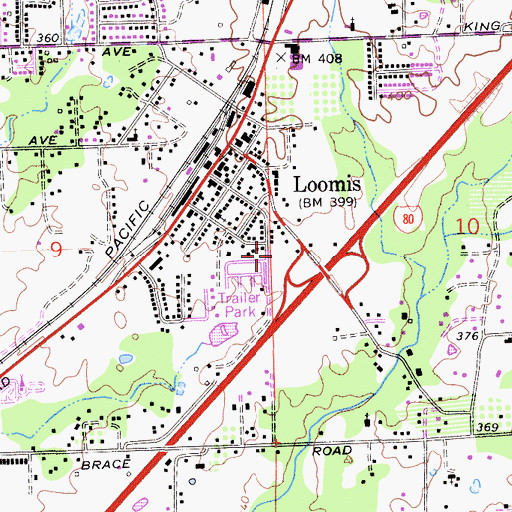 Topographic Map of Placer County Sheriff's Office Loomis Substation, CA