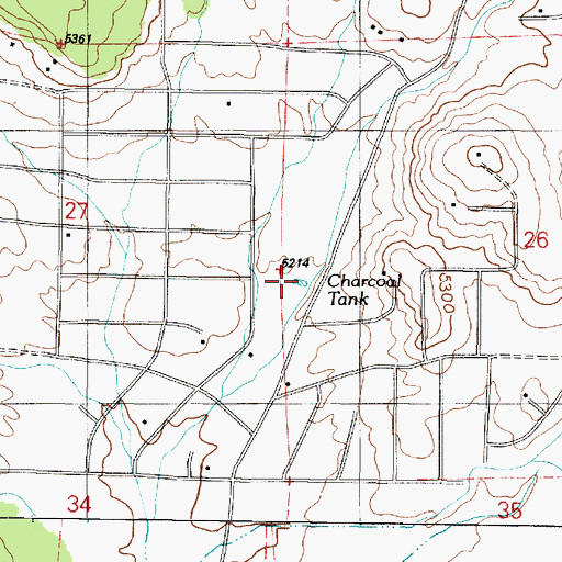 Topographic Map of Charcoal Tank, AZ