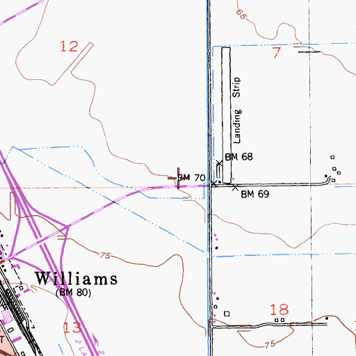 Topographic Map of California Highway Patrol Northern Division - Williams, CA