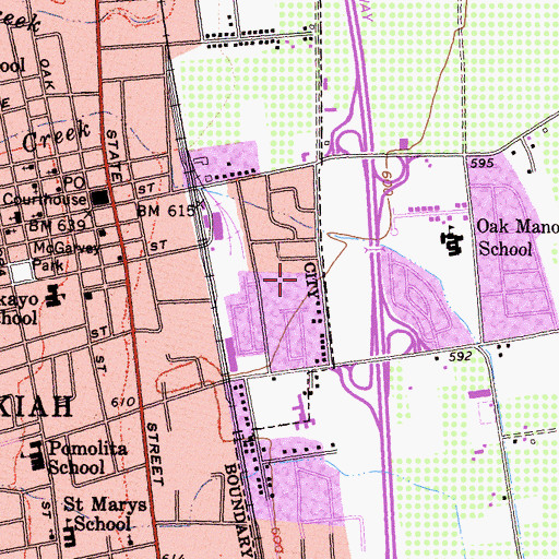 Topographic Map of California Highway Patrol Ukiah, CA