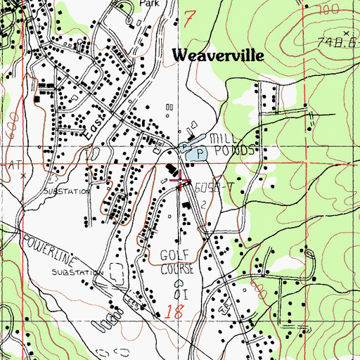 Topographic Map of California Highway Patrol Weaverville, CA