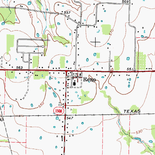 Topographic Map of Reno Police Department, TX