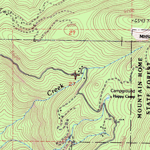 Topographic Map of Breckenridge, CA