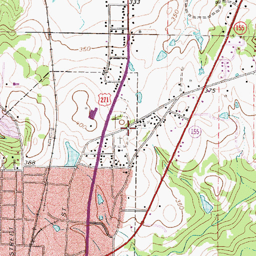 Topographic Map of Gilmer Police Department, TX