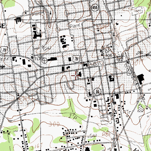 Topographic Map of Panola County Sheriff's Office, TX