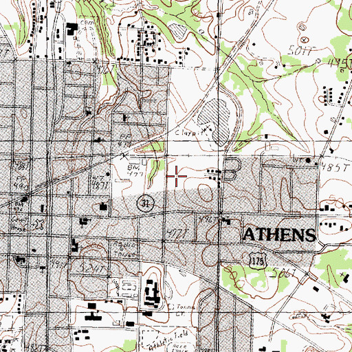 Topographic Map of Henderson County Sheriff's Office, TX