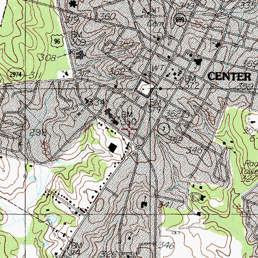Topographic Map of Shelby County Sheriff's Department, TX