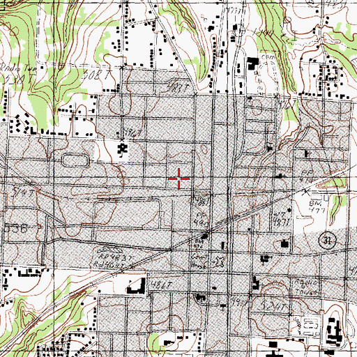 Topographic Map of Athens Police Department, TX
