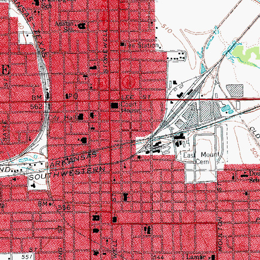 Topographic Map of Hunt County Sheriff's Department, TX