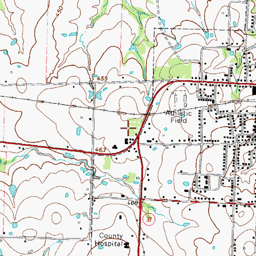 Topographic Map of Mount Vernon Police Department, TX