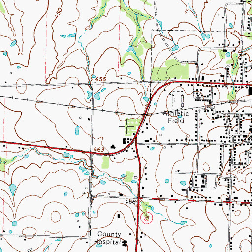 Topographic Map of Franklin County Sheriff's Office, TX