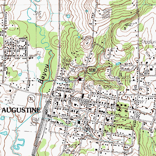 Topographic Map of San Augustine County Sheriff's Office, TX
