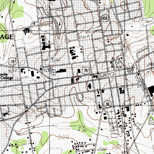 Topographic Map of Carthage Police Department, TX
