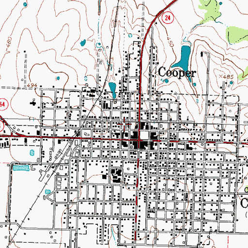 Topographic Map of Delta County Sheriff's Office, TX