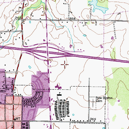 Topographic Map of Bowie County Sheriff's Office, TX