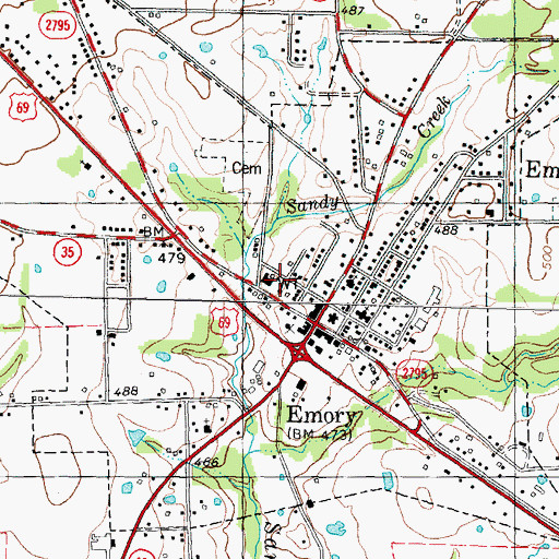 Topographic Map of Rains County Sheriff's Office, TX