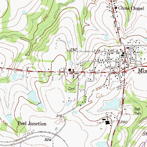 Topographic Map of Montgomery Police Department, TX