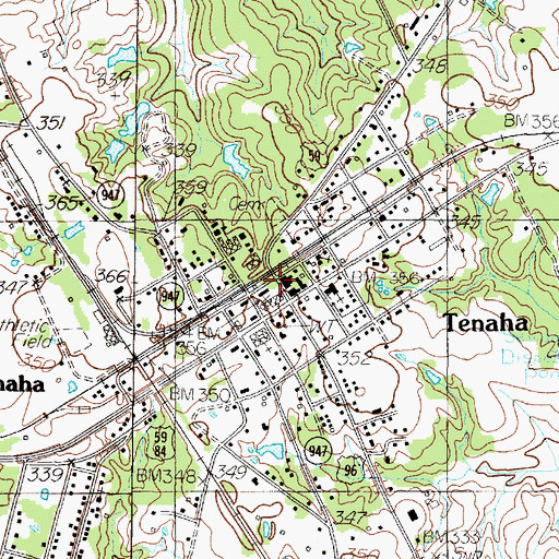 Topographic Map of Tenaha City Marshal, TX