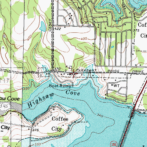 Topographic Map of Coffee City Police Department, TX