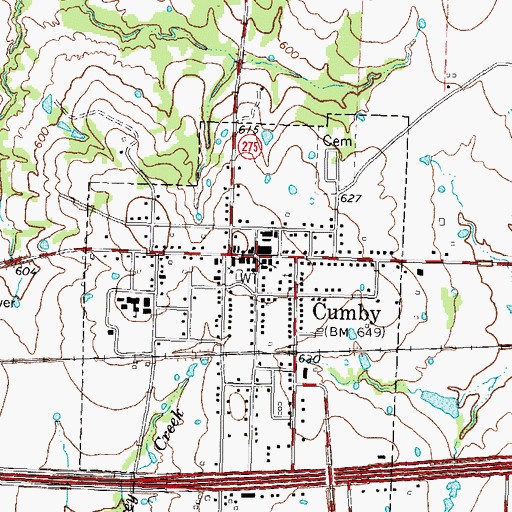 Topographic Map of Cumby Police Department, TX