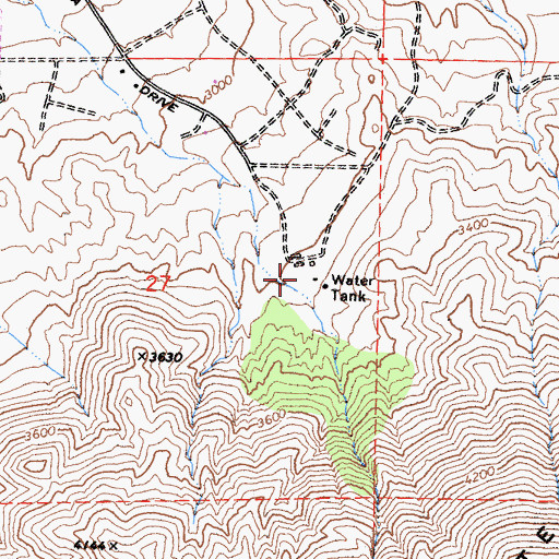 Topographic Map of Moon Ranch, CA