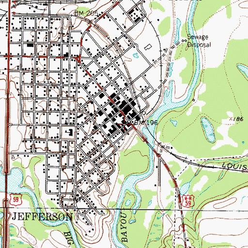 Topographic Map of Marion County Sheriff's Office, TX