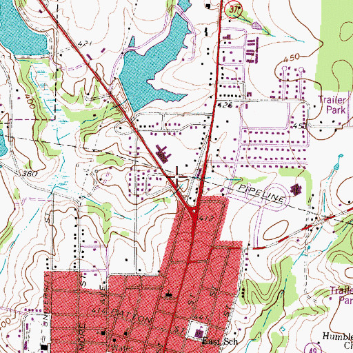 Topographic Map of Mineola Police Department, TX