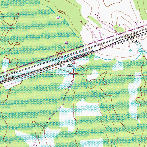 Topographic Map of Maud Police Department, TX