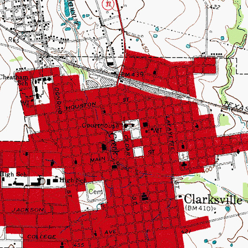 Topographic Map of Red River County Constable's Office Precinct 1, TX