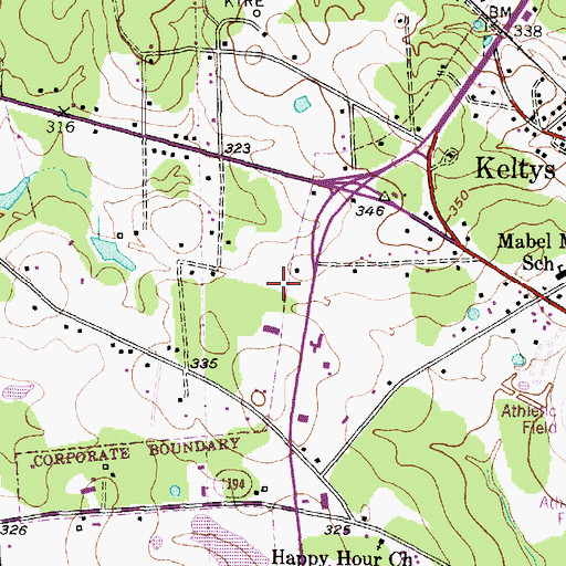 Topographic Map of Angelina County Constable's Office Precinct 2, TX