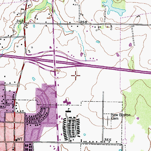 Topographic Map of Bowie County Constable's Office Precinct 2, TX