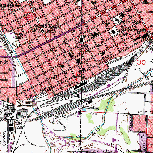 Topographic Map of Bowie County Sheriff's Office, TX