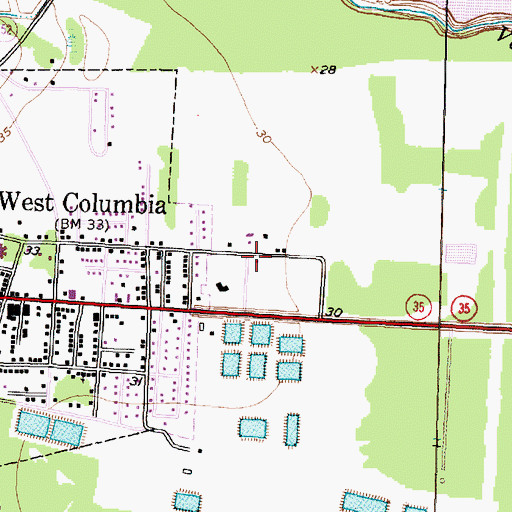 Topographic Map of Brazoria County Constable's Office Precinct 4, TX