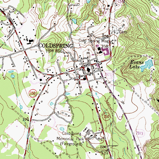 Topographic Map of Cold Spring - Oakhurst County Independent School District Police Department, TX