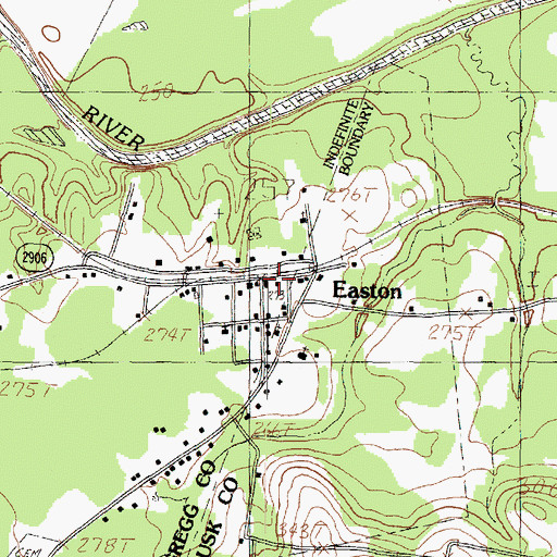 Topographic Map of Easton Police Department, TX