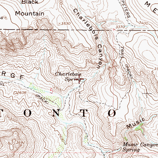 Topographic Map of Charlebois Spring, AZ
