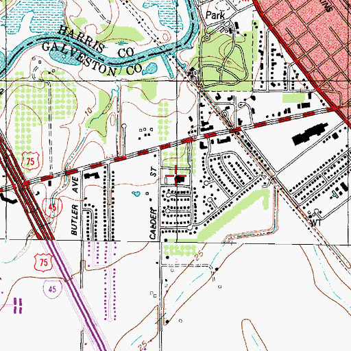 Topographic Map of Galveston County Constable's Office Precinct 4, TX