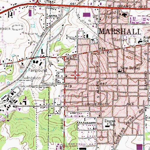 Topographic Map of Harrison County Constable's Office Precinct 2, TX