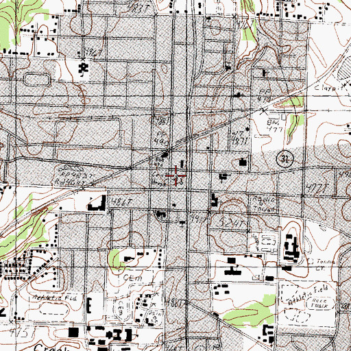 Topographic Map of Henderson County Constable's Office Precinct 1, TX