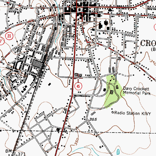 Topographic Map of Houston County Constable's Office Precinct 1, TX