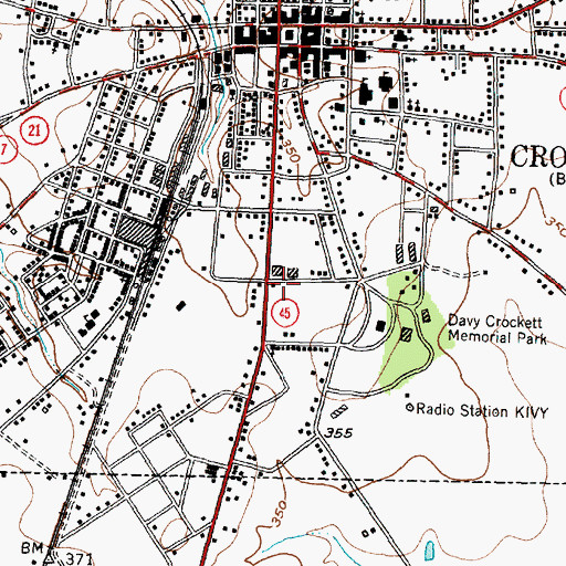 Topographic Map of Houston County Constable's Office Precinct 2, TX