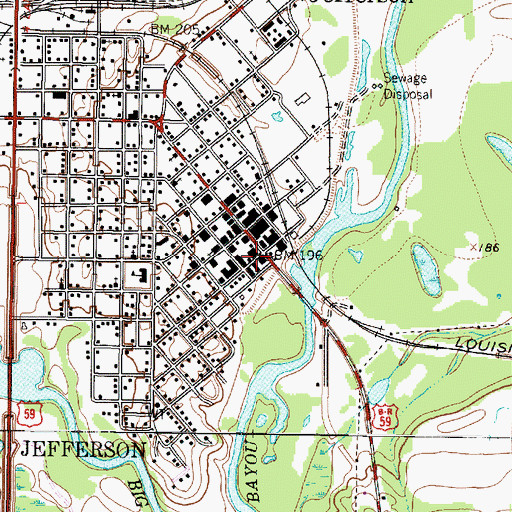 Topographic Map of Marion County Constable's Office Precinct 2, TX