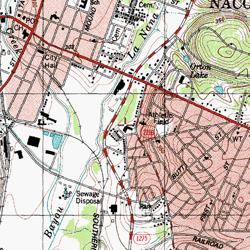 Topographic Map of Nacogdoches Independent School District Police Department, TX