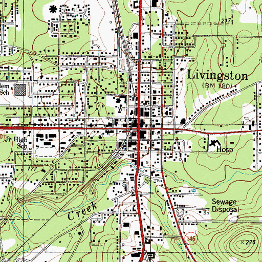Topographic Map of Polk County Constable's Office Precinct 1, TX