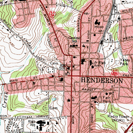 Topographic Map of Rusk County Constable's Office Precinct 5, TX