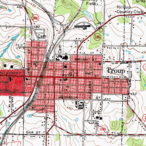 Topographic Map of Smith County Constable's Office Precinct 3, TX