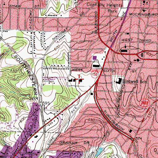 Topographic Map of Tyler Independent School District Police Department, TX