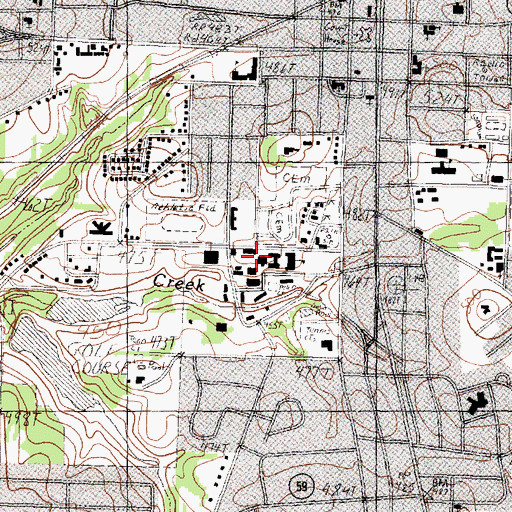 Topographic Map of Trinity Valley Community College Police Department, TX
