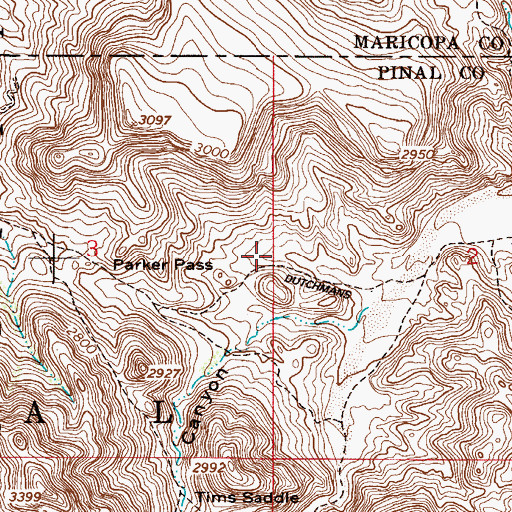 Topographic Map of Charlebois Trail, AZ